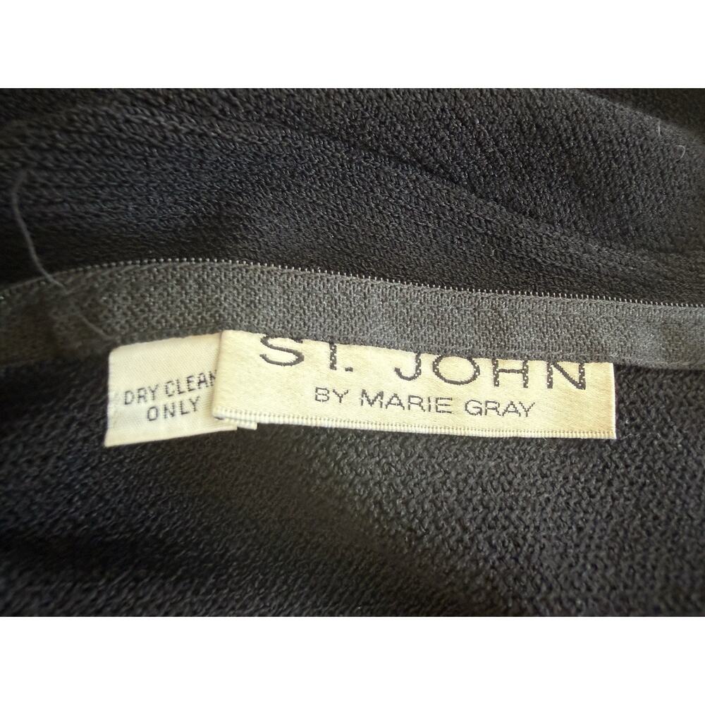 Vintage 1980-90s St John Santana Knit Gold Embellished Mock Neck Mini Dress Sz 8 - Picture 6 of 6